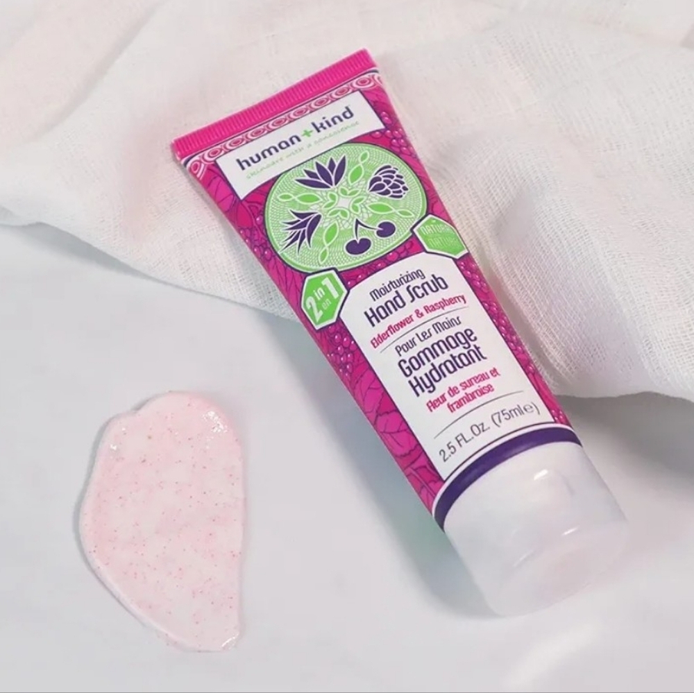 human+kind Moisturizing Hand Scrub Elderflower & Raspberry NEW